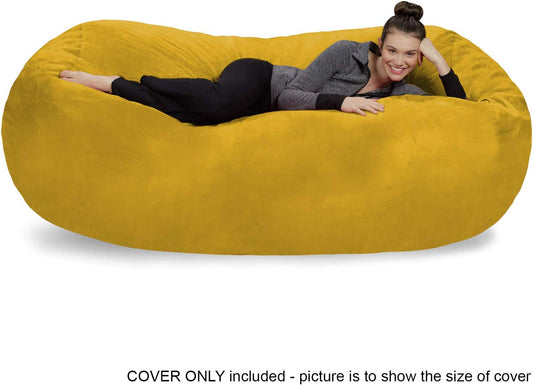 Bean Bag Chair, 7.5 Ft Lounger, Lemon - Cover ONLY